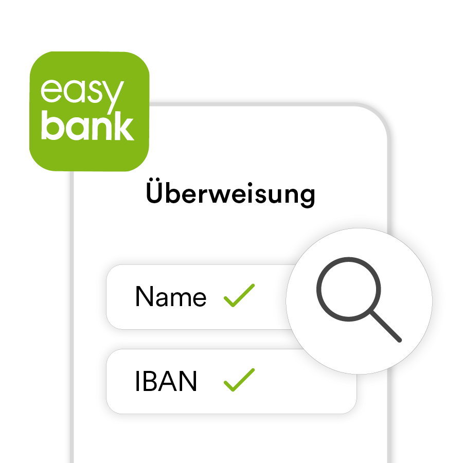Übereinstimmung von Empfängername und IBAN