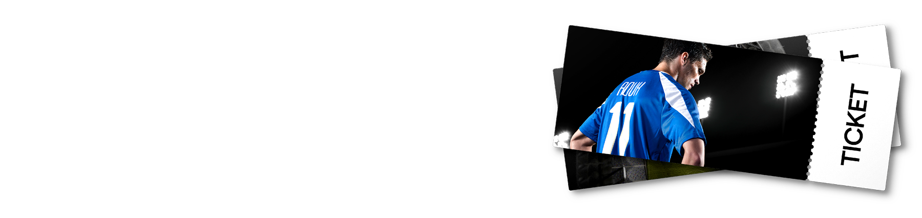 Ticket mit abgebildetem Fußballspieler