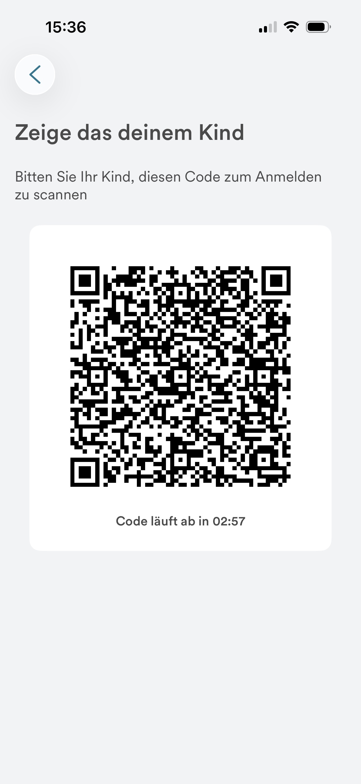 Zeige den QR Code deinem Kind